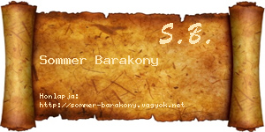 Sommer Barakony névjegykártya